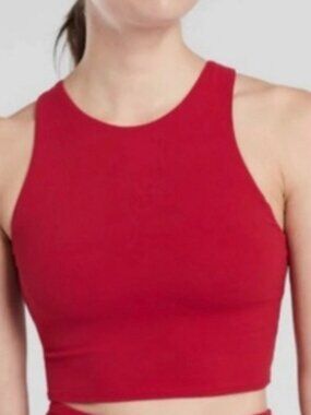 ATHLETA Conscious Crop Top Powervita Red Sport Bra Tank top crop Small
